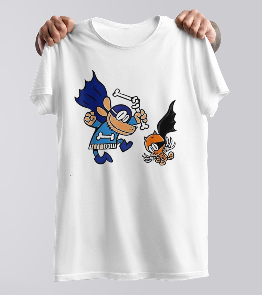 Dog And Cat Essentials Superhero Duo Dog Man And Cat Kid T-Shirt