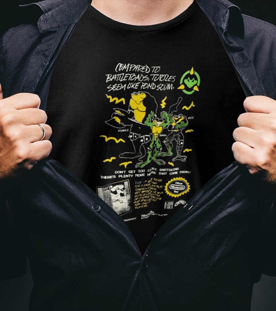 Compared To Battletoads Turtles Seem Like Pond Scum Press Play To Start Nintendo Entertainment System Ultra Game Players T-Shirt