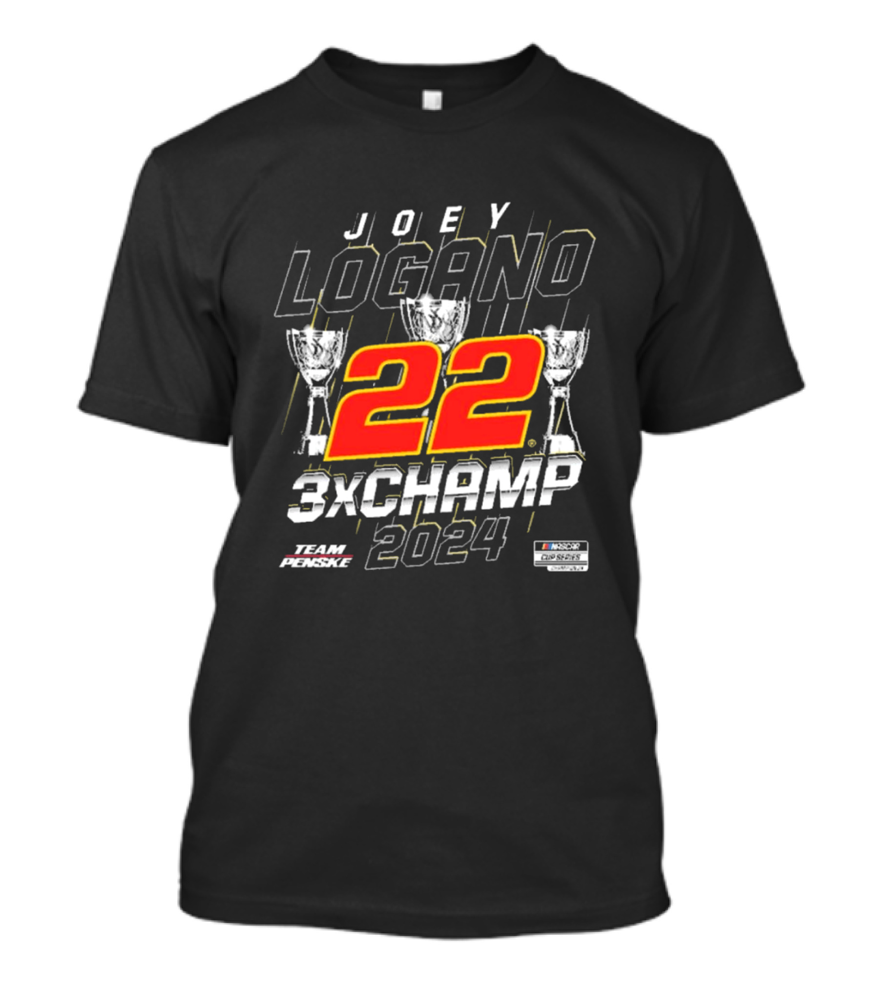 Joey Logano Team Penske 22 NASCAR Cup Series 3X Champ T-Shirt