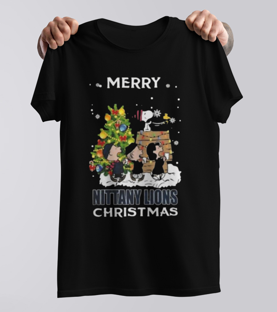 Merry Nittany Lions Christmas Snoopy And Friends T-Shirt
