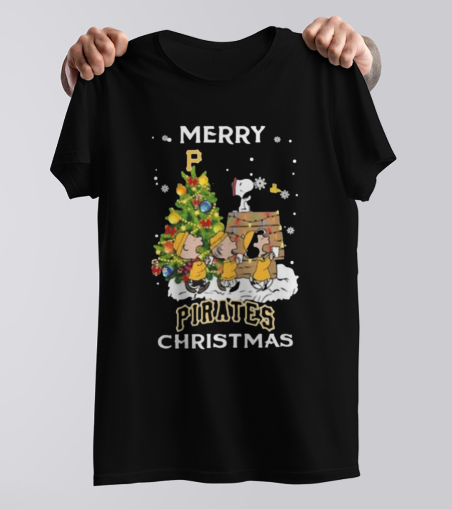 Pittsburgh Pirates X Snoopy Merry Pirates Christmas T-Shirt