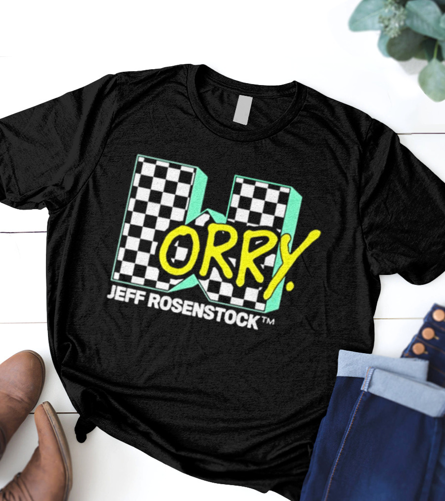 Jeff Rosenstock Worry Checkerboard Design Worry T-Shirt