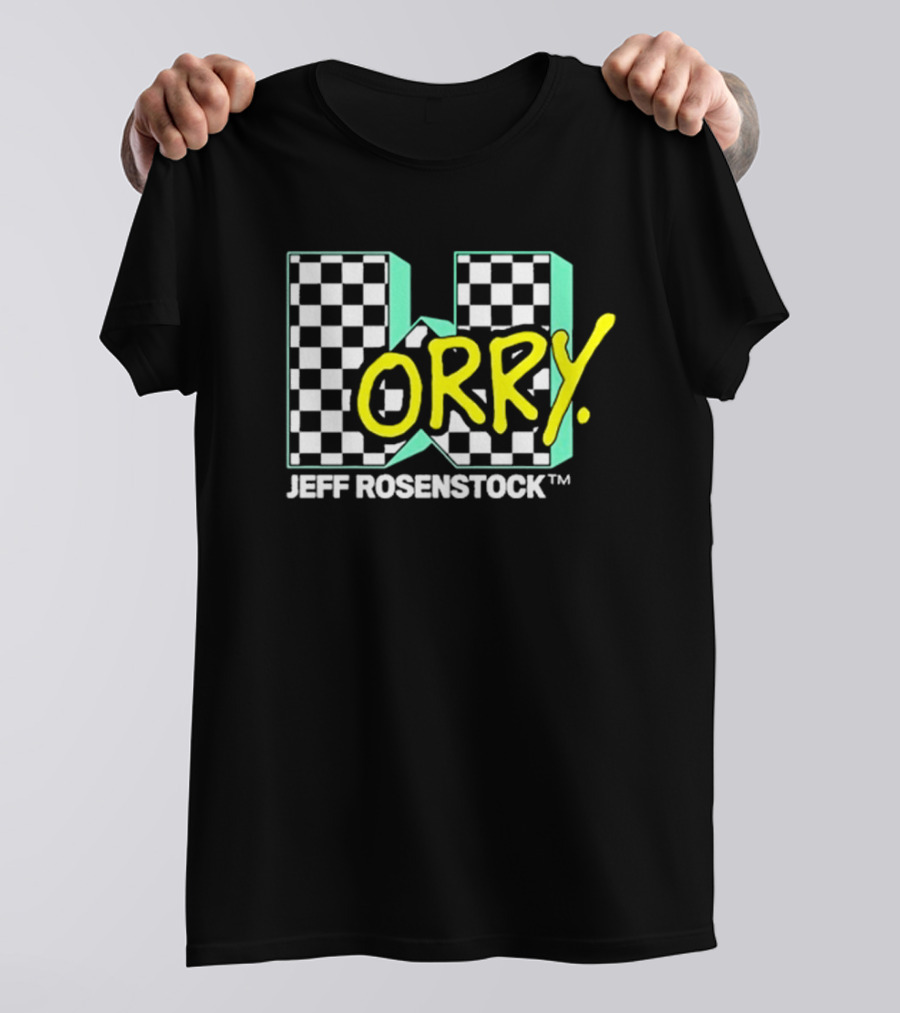 Jeff Rosenstock Worry Checkerboard Design Worry T-Shirt