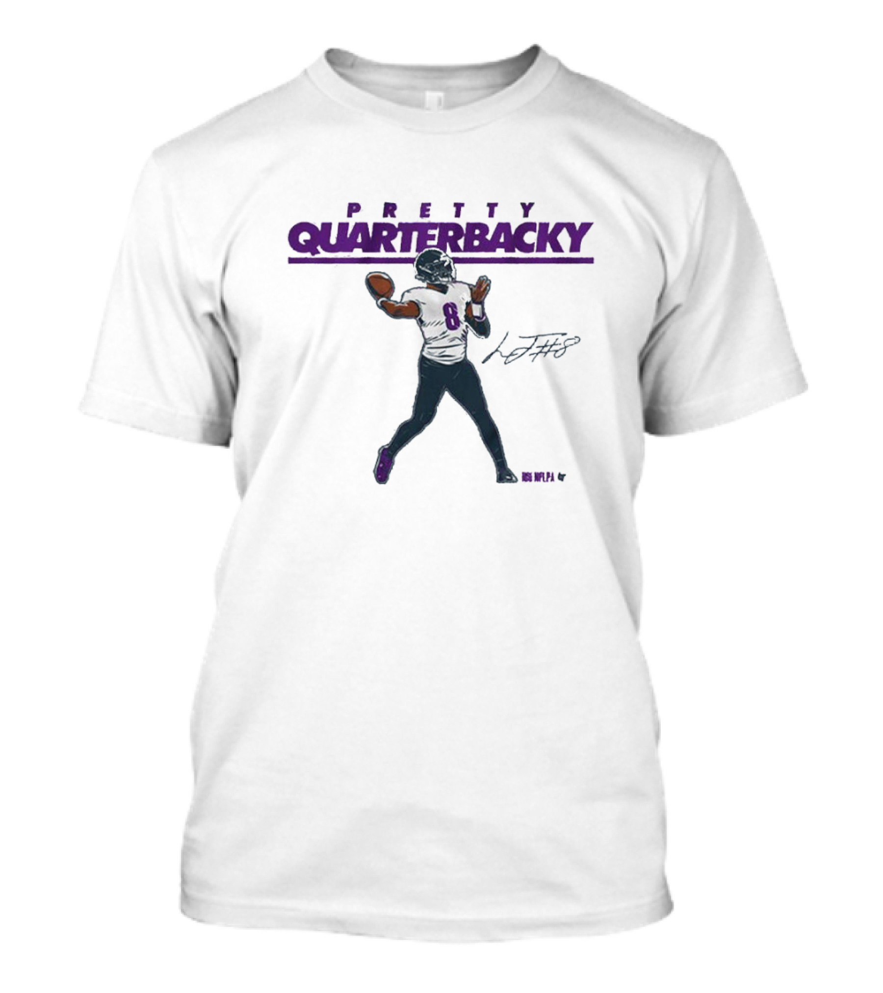 Pretty Quarterbacky Lamar Jackson NFLPA Signature T-Shirt