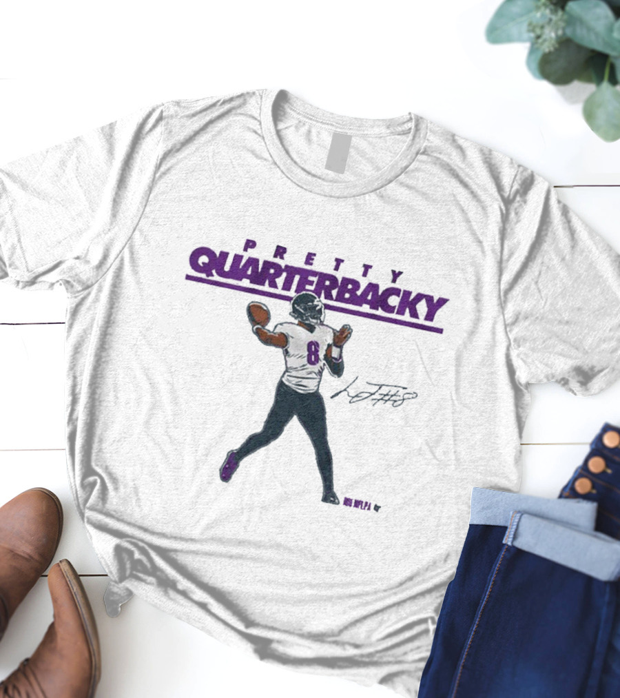 Pretty Quarterbacky Lamar Jackson NFLPA Signature T-Shirt