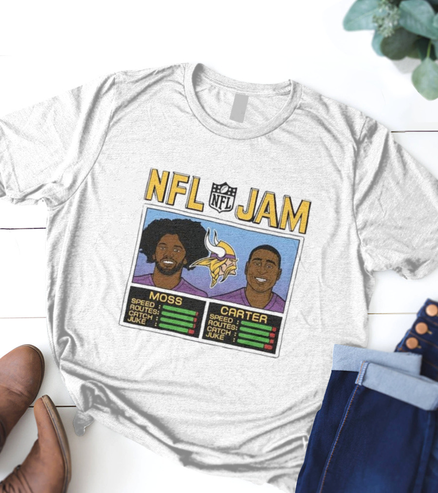 NFL Jam Randy Moss Cris Carter Minnesota Vikings Legend Duo T-Shirt