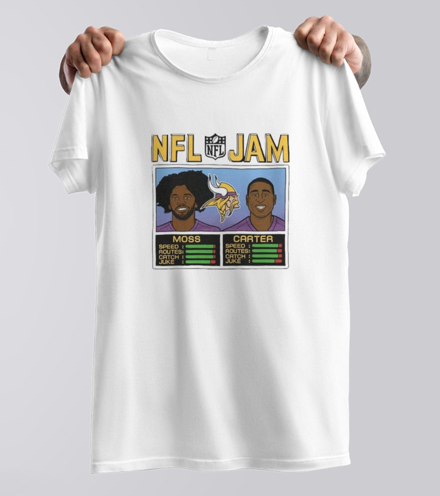 NFL Jam Randy Moss Cris Carter Minnesota Vikings Legend Duo T-Shirt