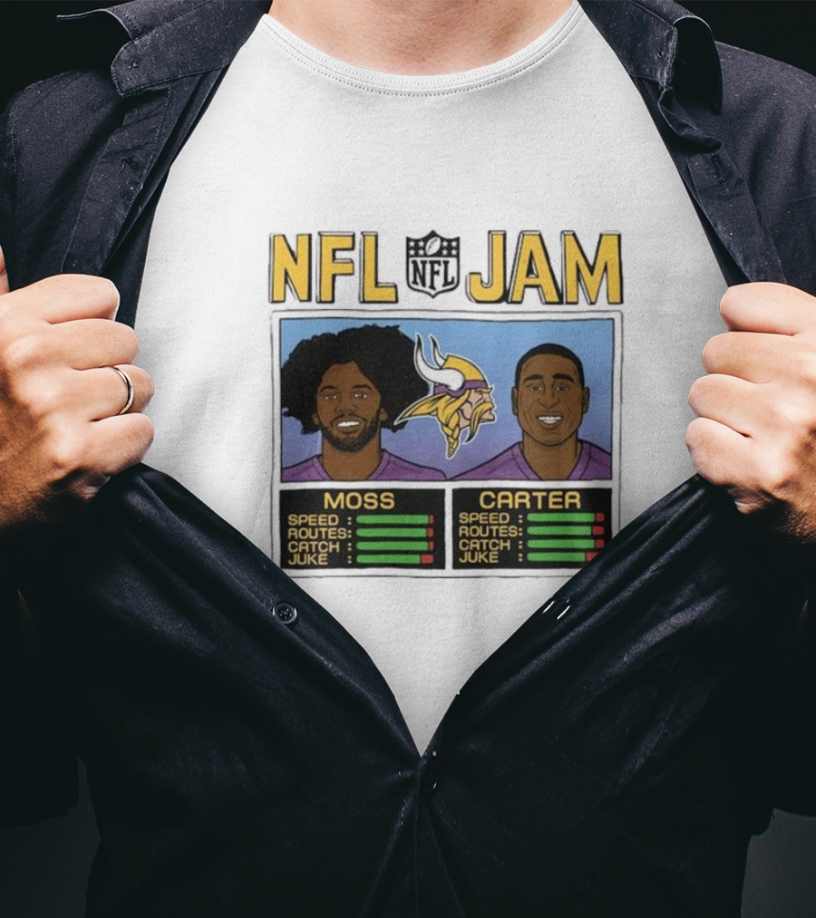 NFL Jam Randy Moss Cris Carter Minnesota Vikings Legend Duo T-Shirt