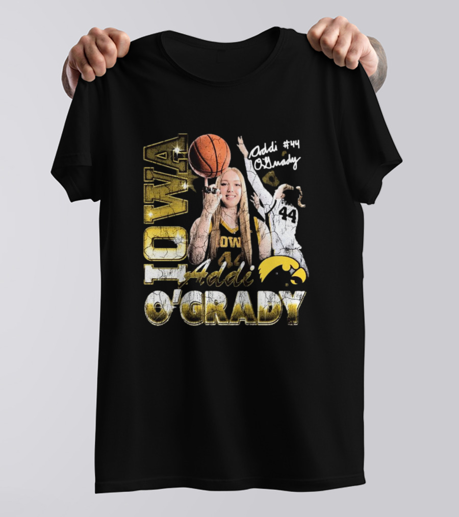 Addi O’Grady Iowa Hawkeyes 44 Basketball Signature 90s T-Shirt