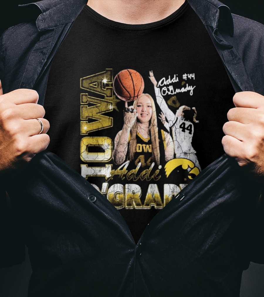 Addi O’Grady Iowa Hawkeyes 44 Basketball Signature 90s T-Shirt