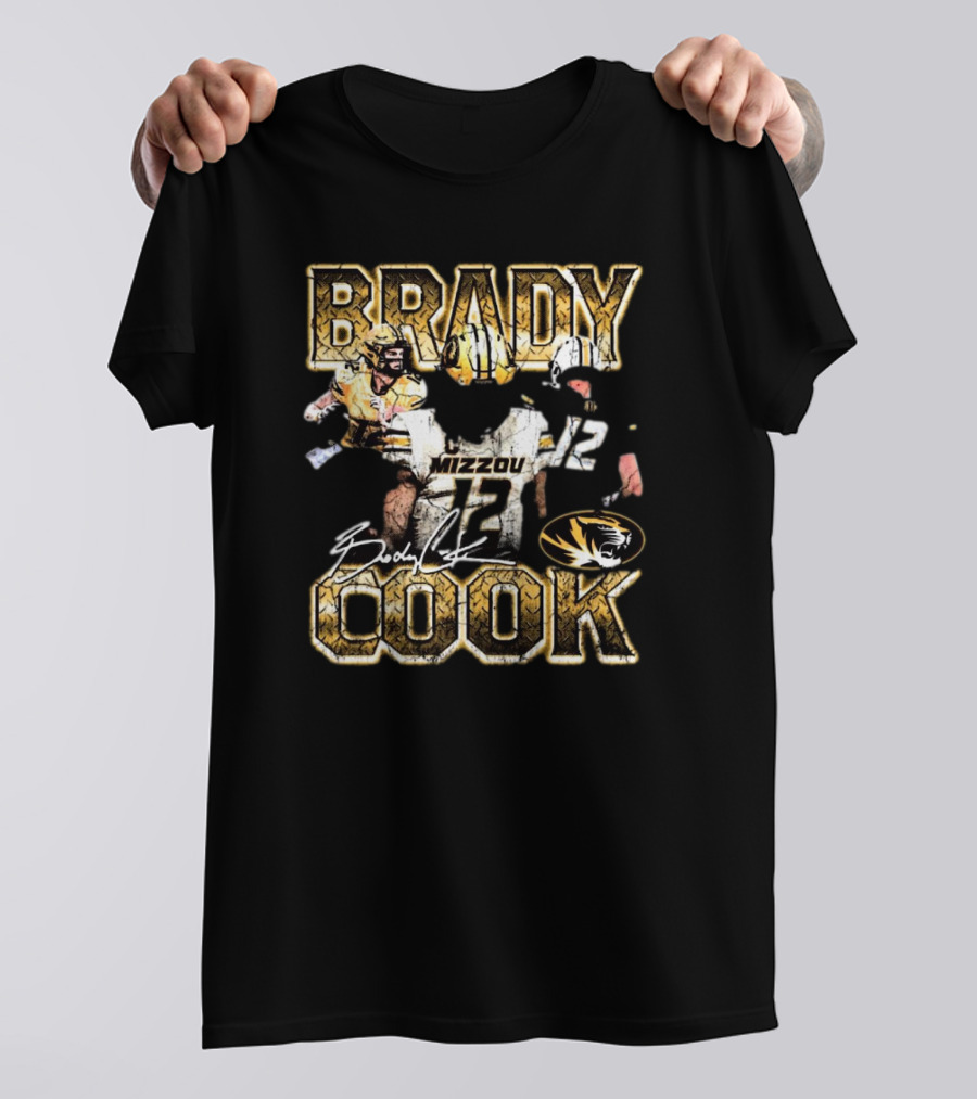 Brady Cook Mizzou Missouri Tigers 90s Signature Stadium Football Tiger T-Shirt