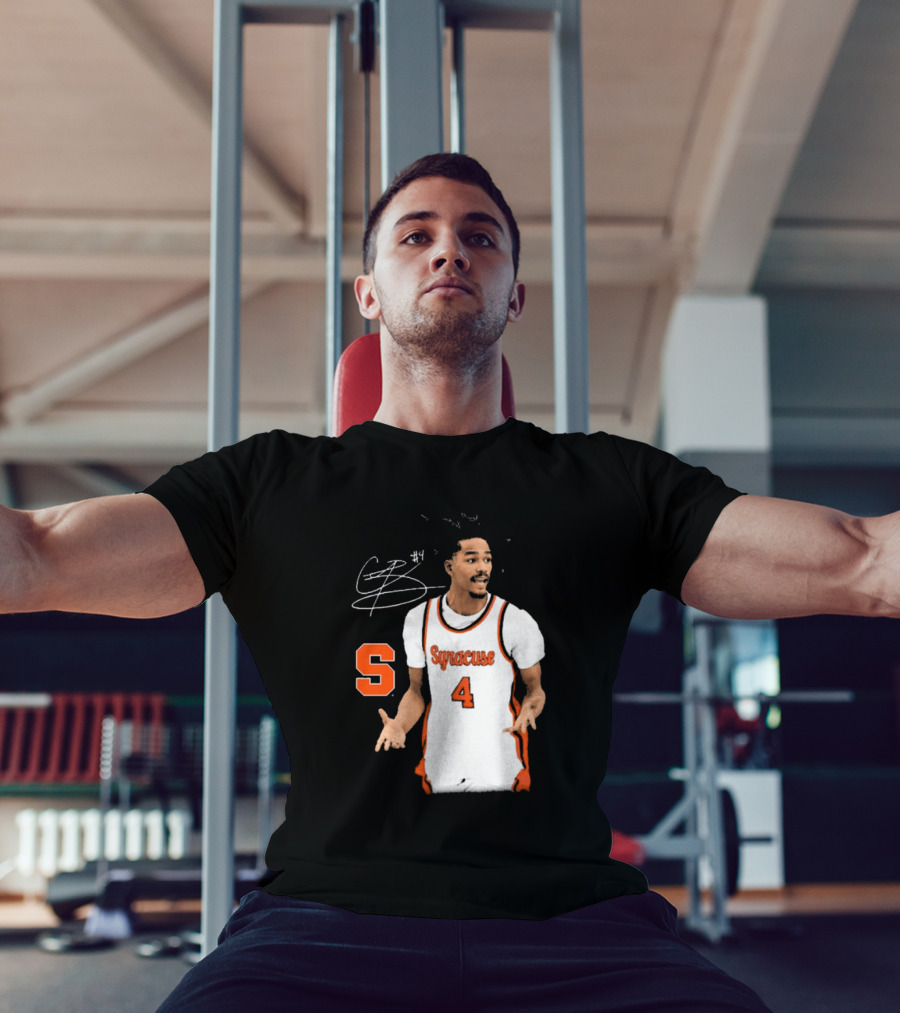 Chris Bell #4 Syracuse Orange Basketball Signature T-Shirt