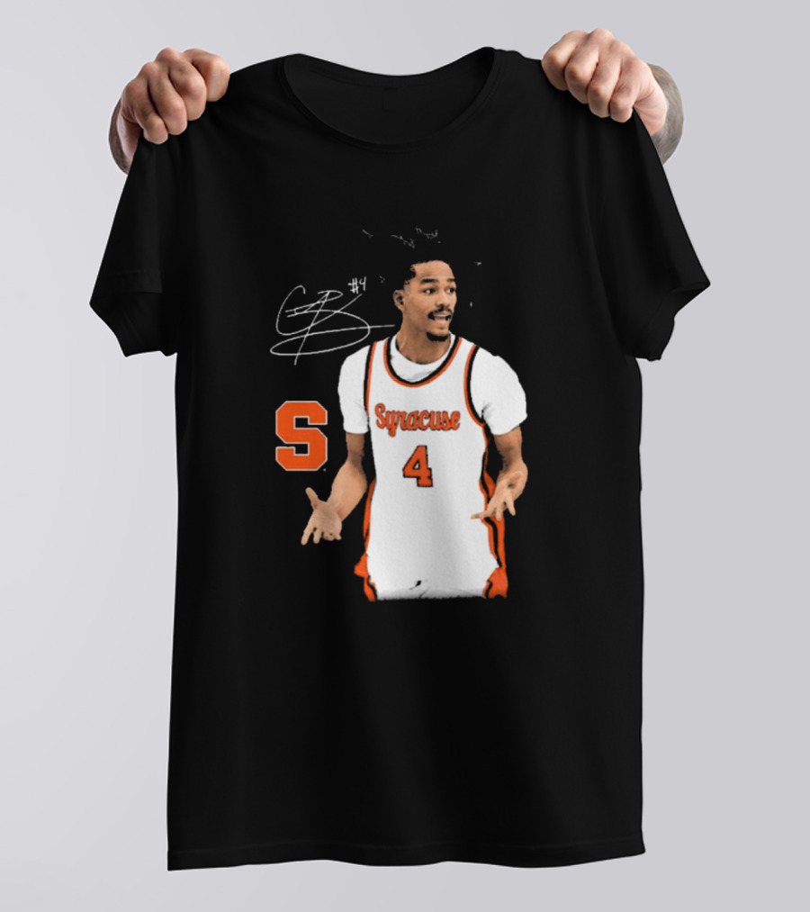 Chris Bell #4 Syracuse Orange Basketball Signature T-Shirt