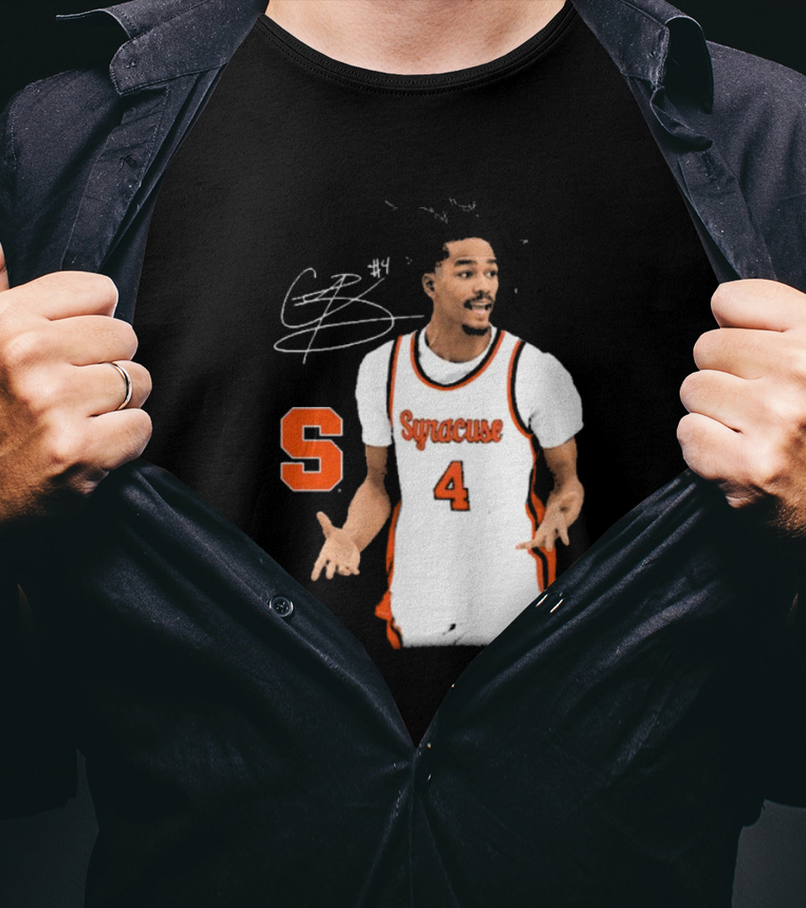 Chris Bell #4 Syracuse Orange Basketball Signature T-Shirt