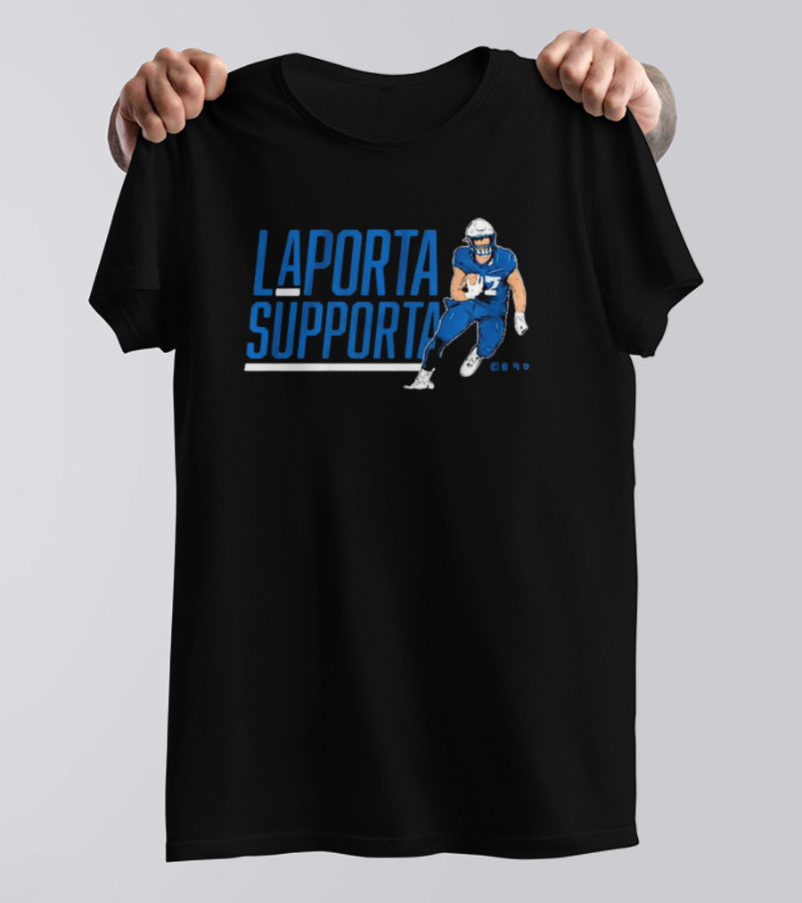 Sam LaPorta Supporta Detroit Lions NFL Football Player T-Shirt