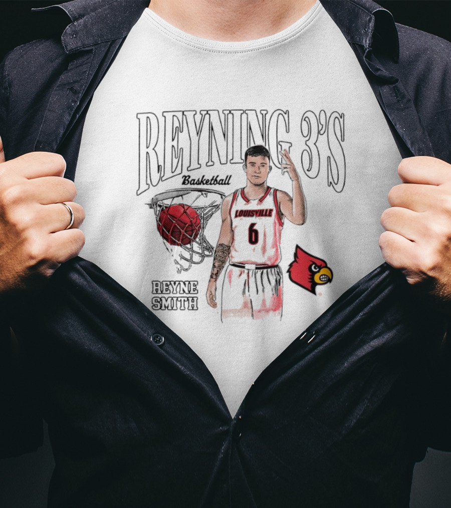 Reyne Smith Reyning 3’s Louisville Cardinals Basketball T-Shirt