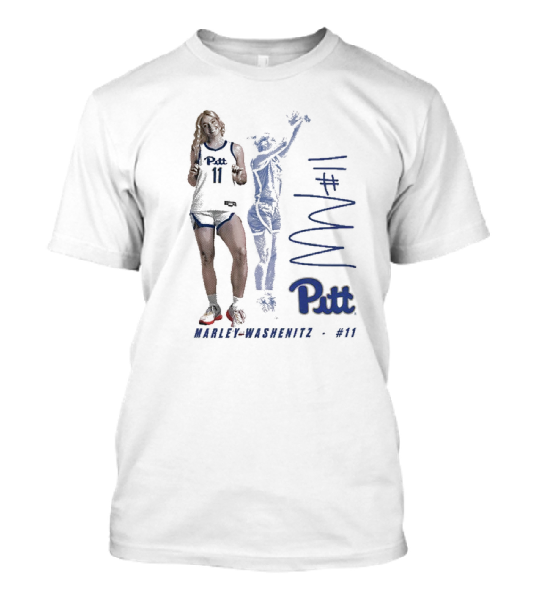 Pitt Panthers Marley Washenitz #11 Signature Basketball Player T-Shirt