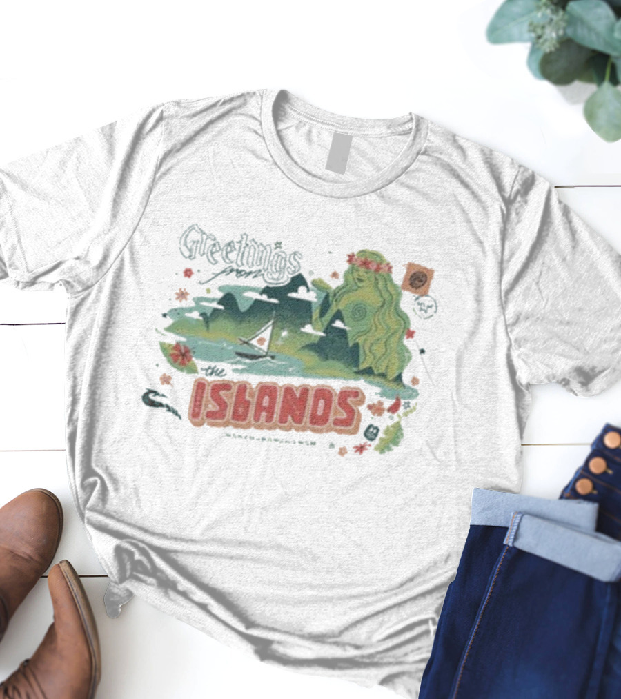 Greetings From The Islands The Lost Bros New Sailing Boat Hula Dancer T-Shirt