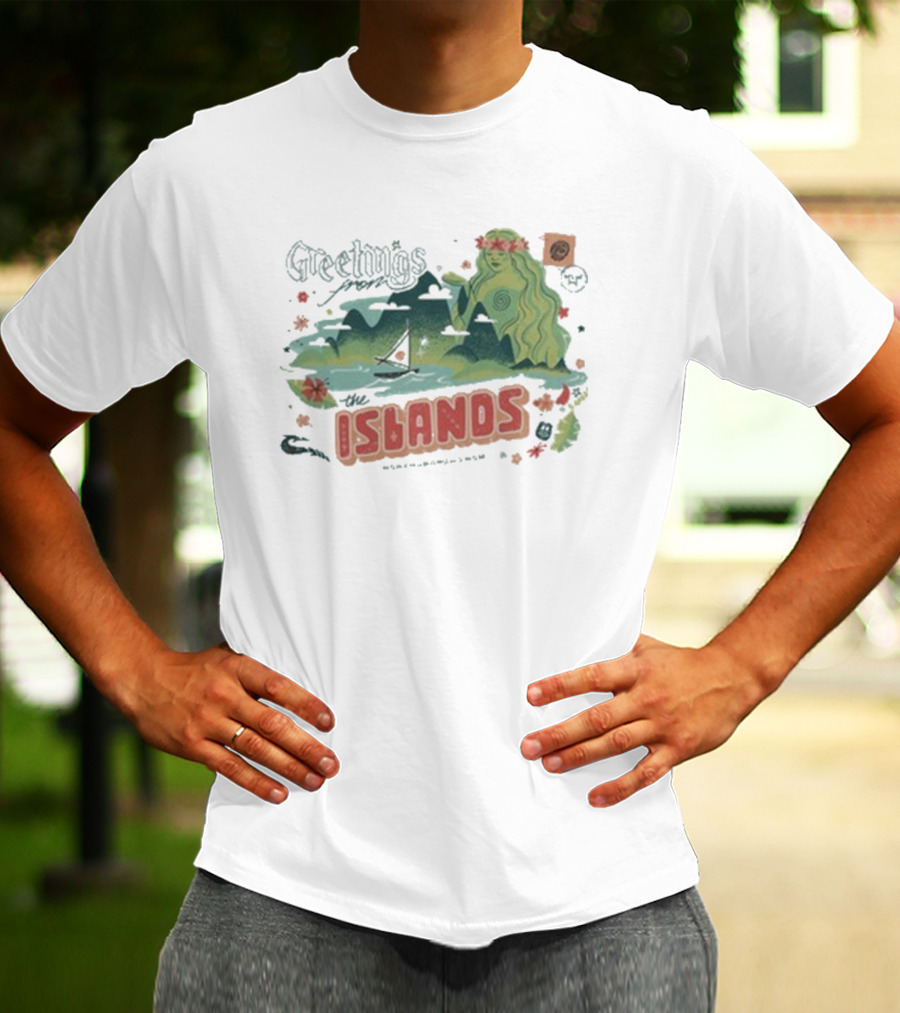 Greetings From The Islands The Lost Bros New Sailing Boat Hula Dancer T-Shirt