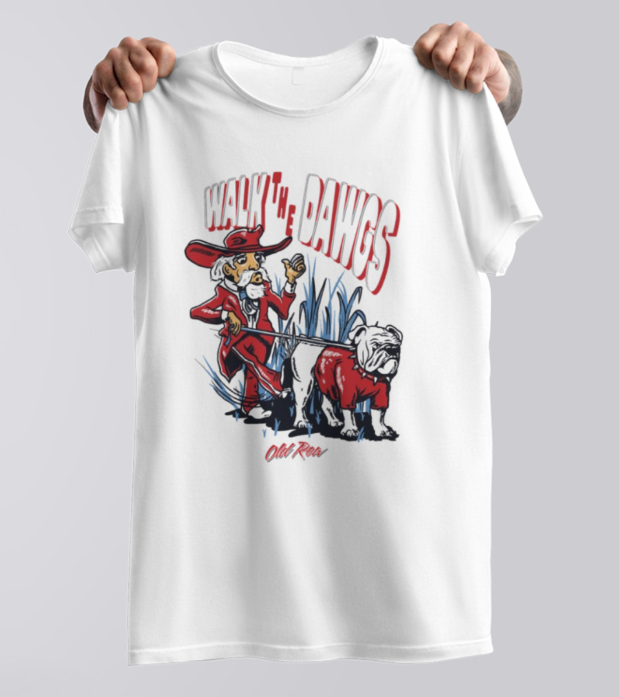 Walk The Dawgs Old Row Georgia Bulldogs Vs. Ole Miss Rebels T-Shirt
