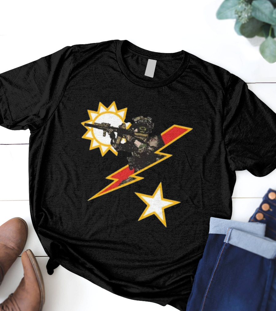 American Trigger Pullers Ranger SSB Sun Soldier Lightning Star T-Shirt