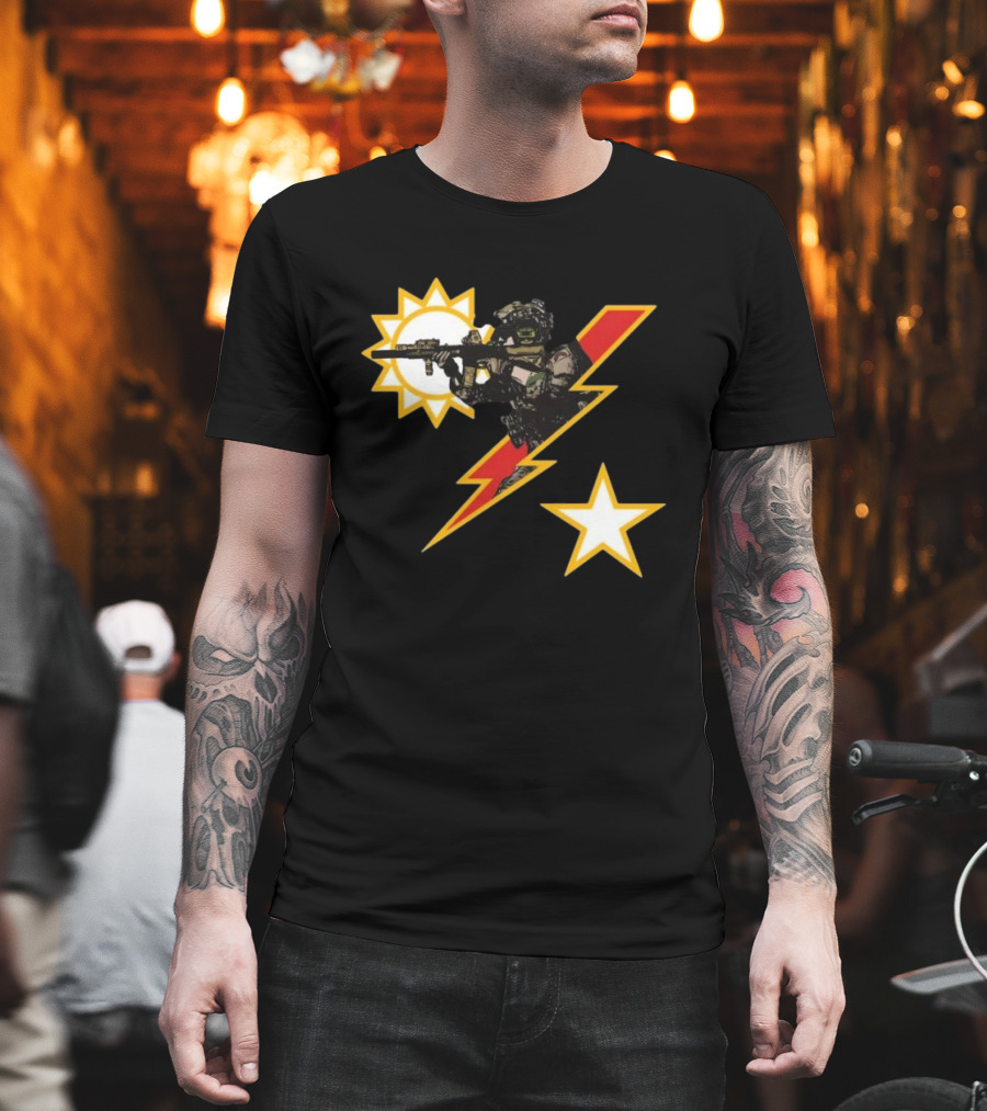 American Trigger Pullers Ranger SSB Sun Soldier Lightning Star T-Shirt