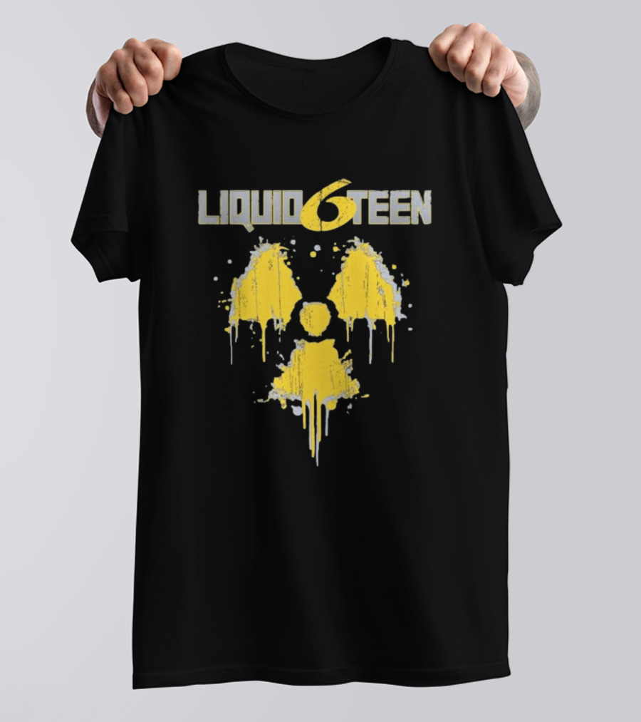 LIQUID 6TEEN Radiation Symbol Dripping Effect T-Shirt