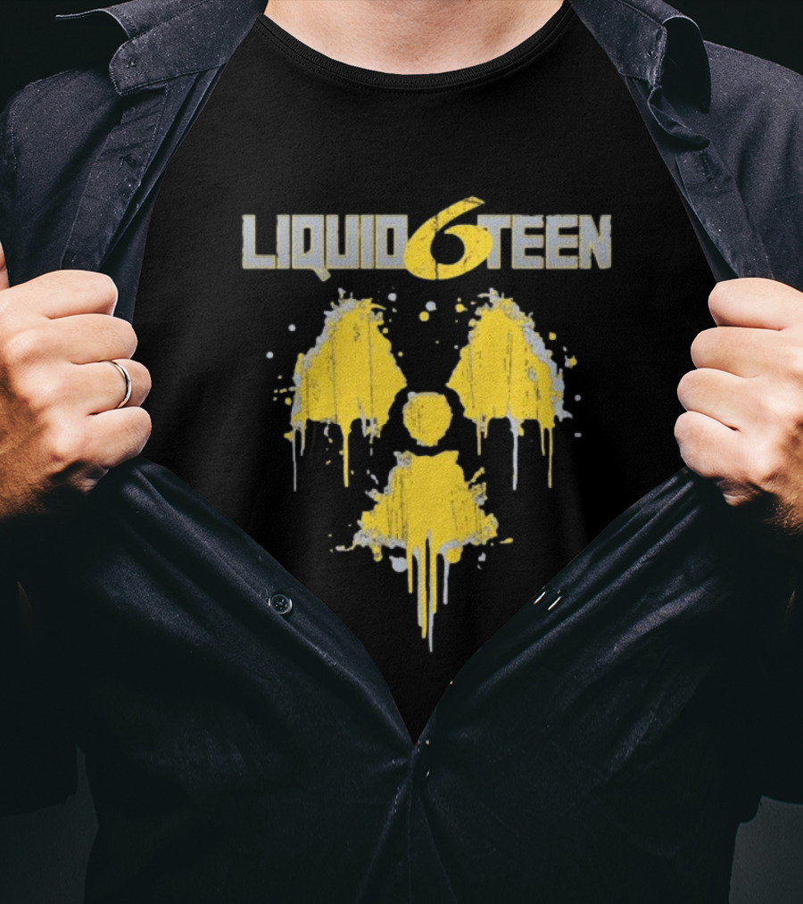 LIQUID 6TEEN Radiation Symbol Dripping Effect T-Shirt