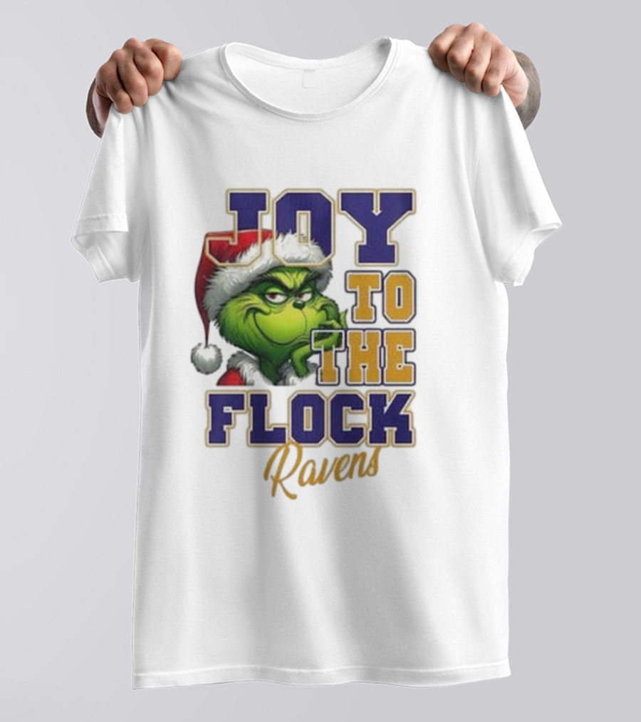 Joy To The Flock Ravens Merry Christmas The Grinch T-Shirt