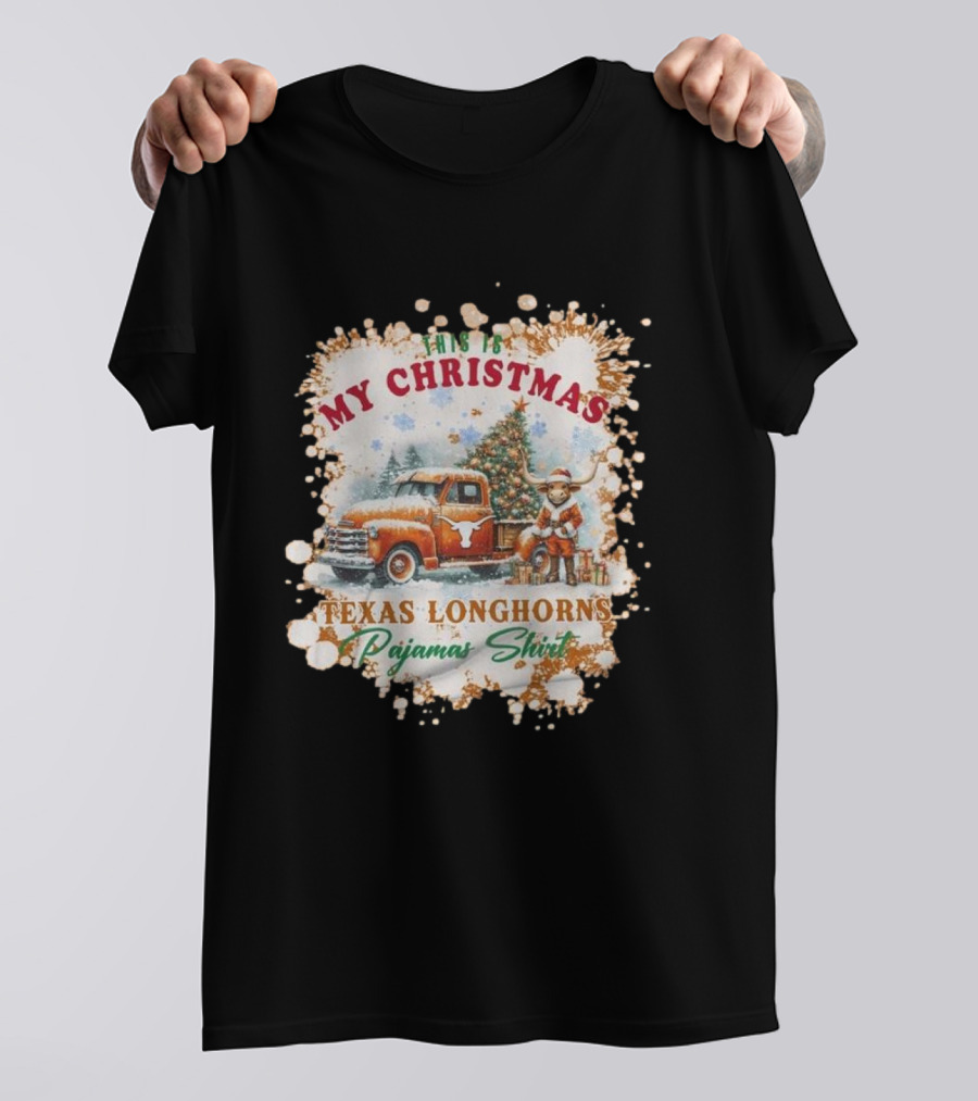 This Is My Christmas Texas Longhorns Pajama T-Shirt