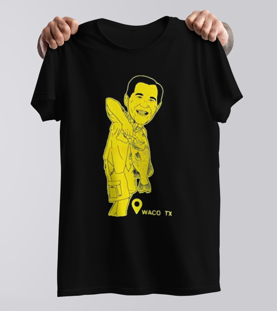 Cott Drew Fishing Caricature Waco TX T-Shirt