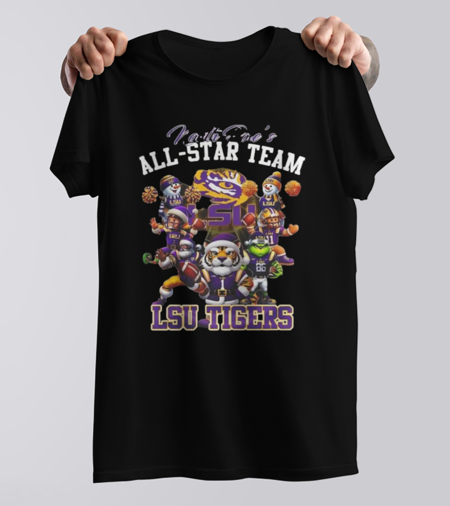 North Pole’s All-Star Team LSU Tigers Christmas T-Shirt