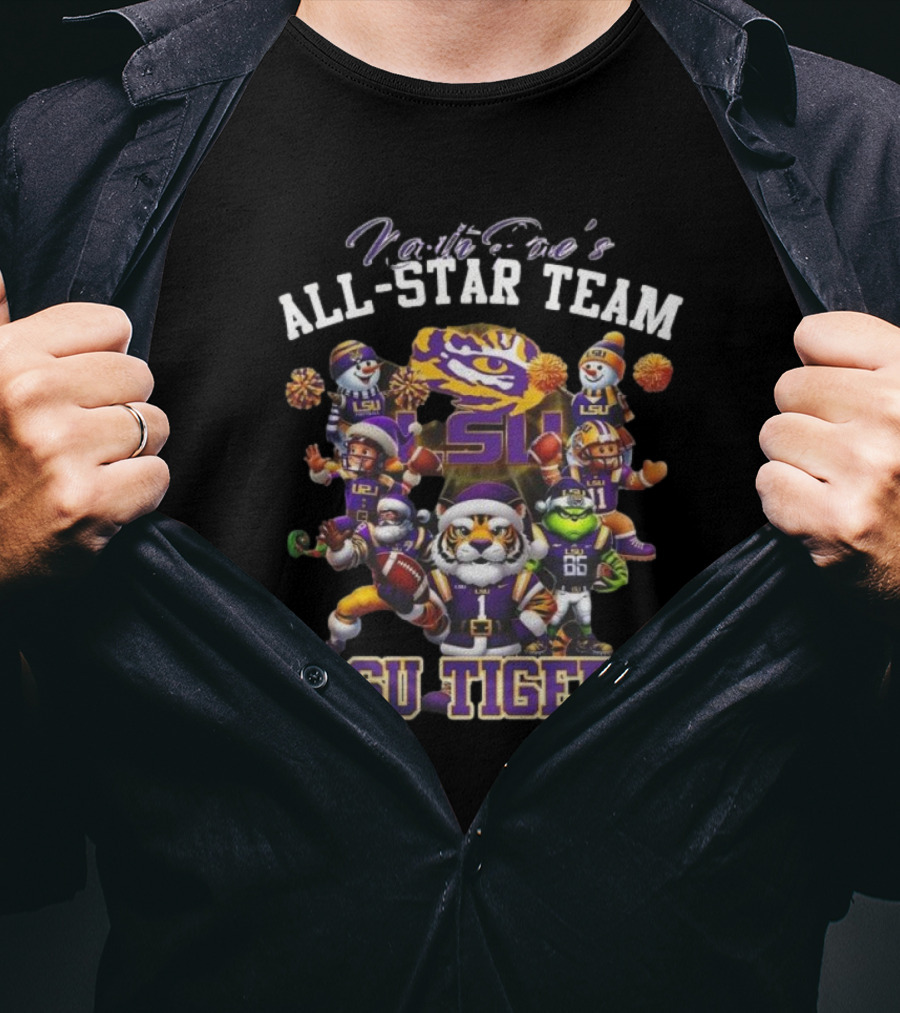 North Pole’s All-Star Team LSU Tigers Christmas T-Shirt