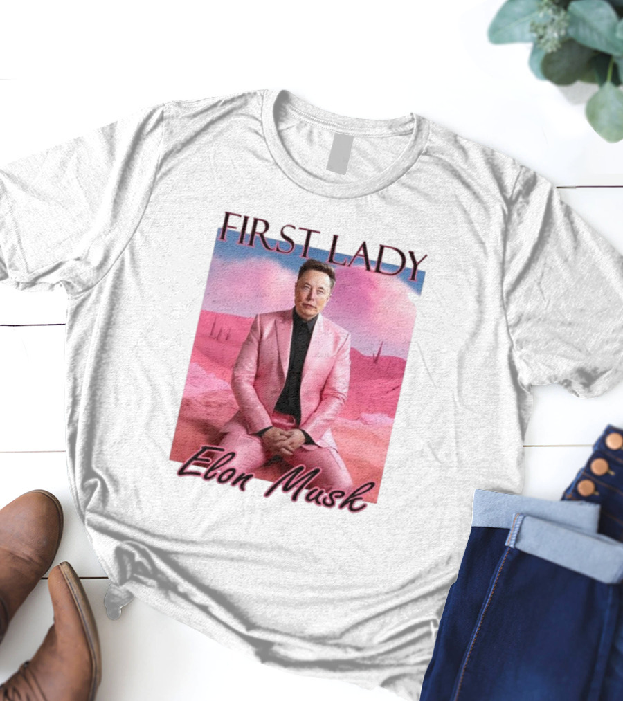 First Lady Elon Musk Pink Suit Portrait T-Shirt