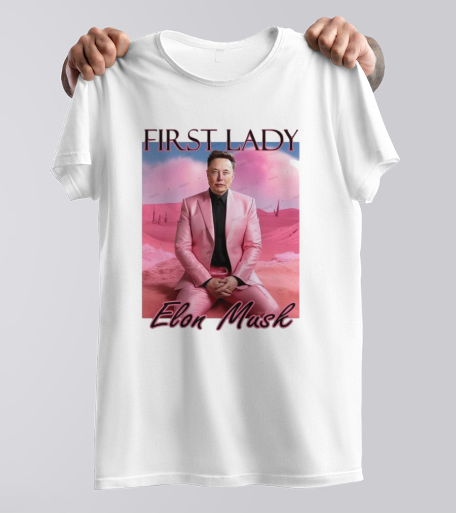 First Lady Elon Musk Pink Suit Portrait T-Shirt