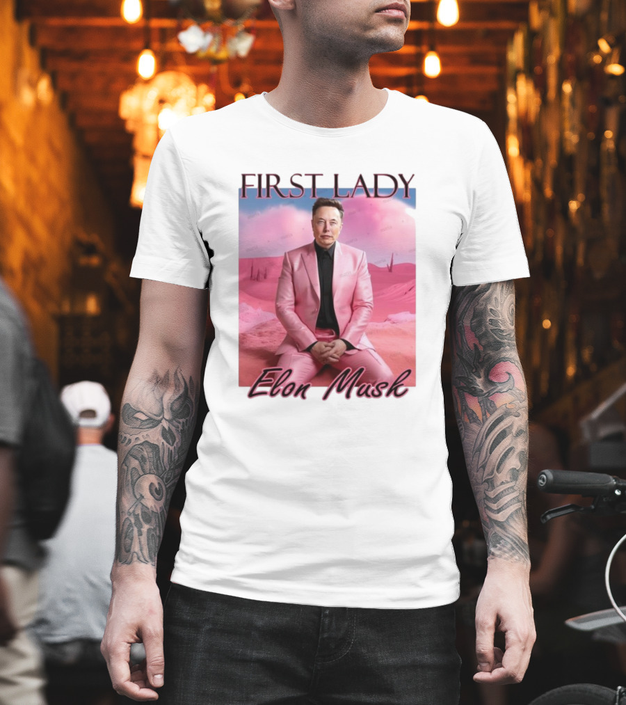 First Lady Elon Musk Pink Suit Portrait T-Shirt