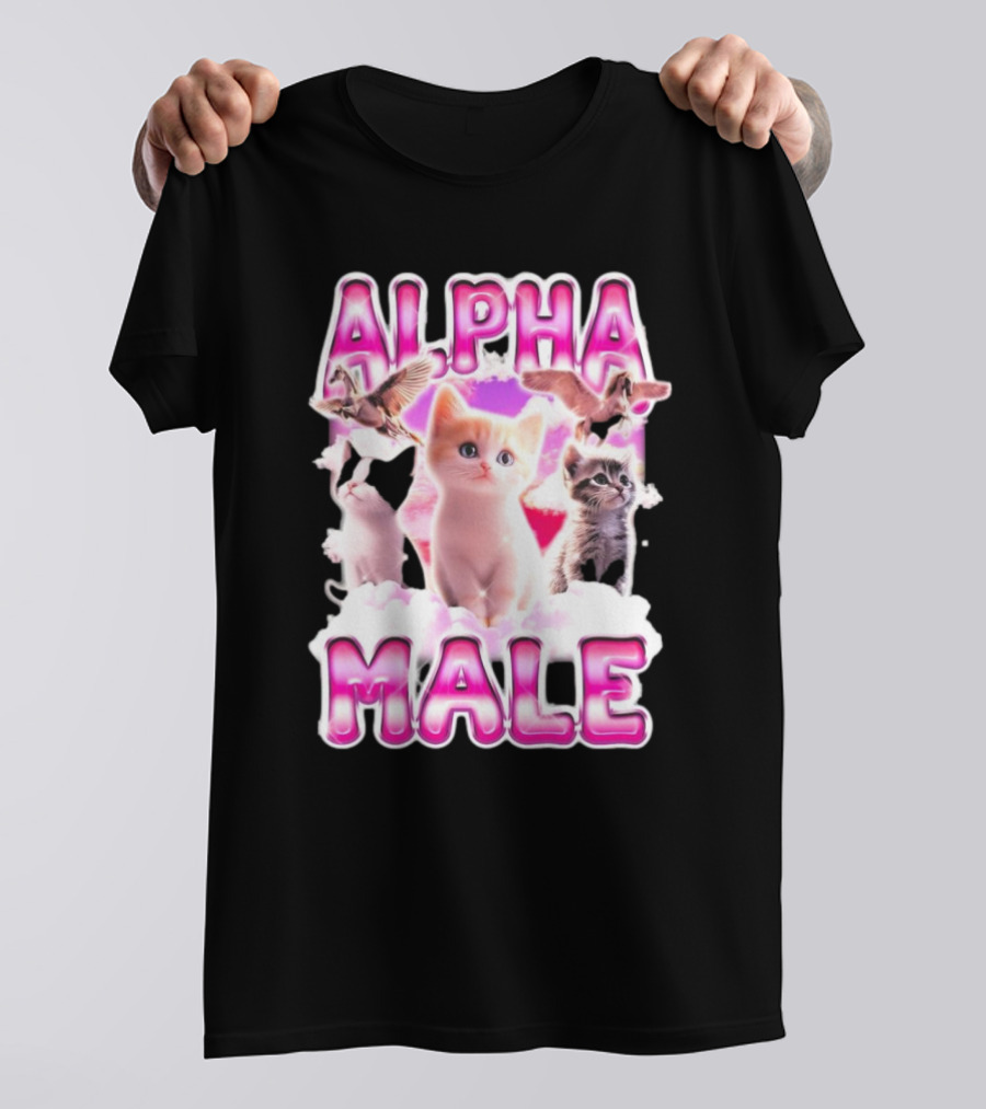 Notsafeforwear Alpha Male Cute Kittens And Birds T-Shirt