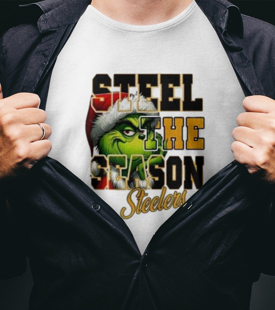 Steel The Season The Grinch Pittsburgh Steelers Merry Christmas T-Shirt