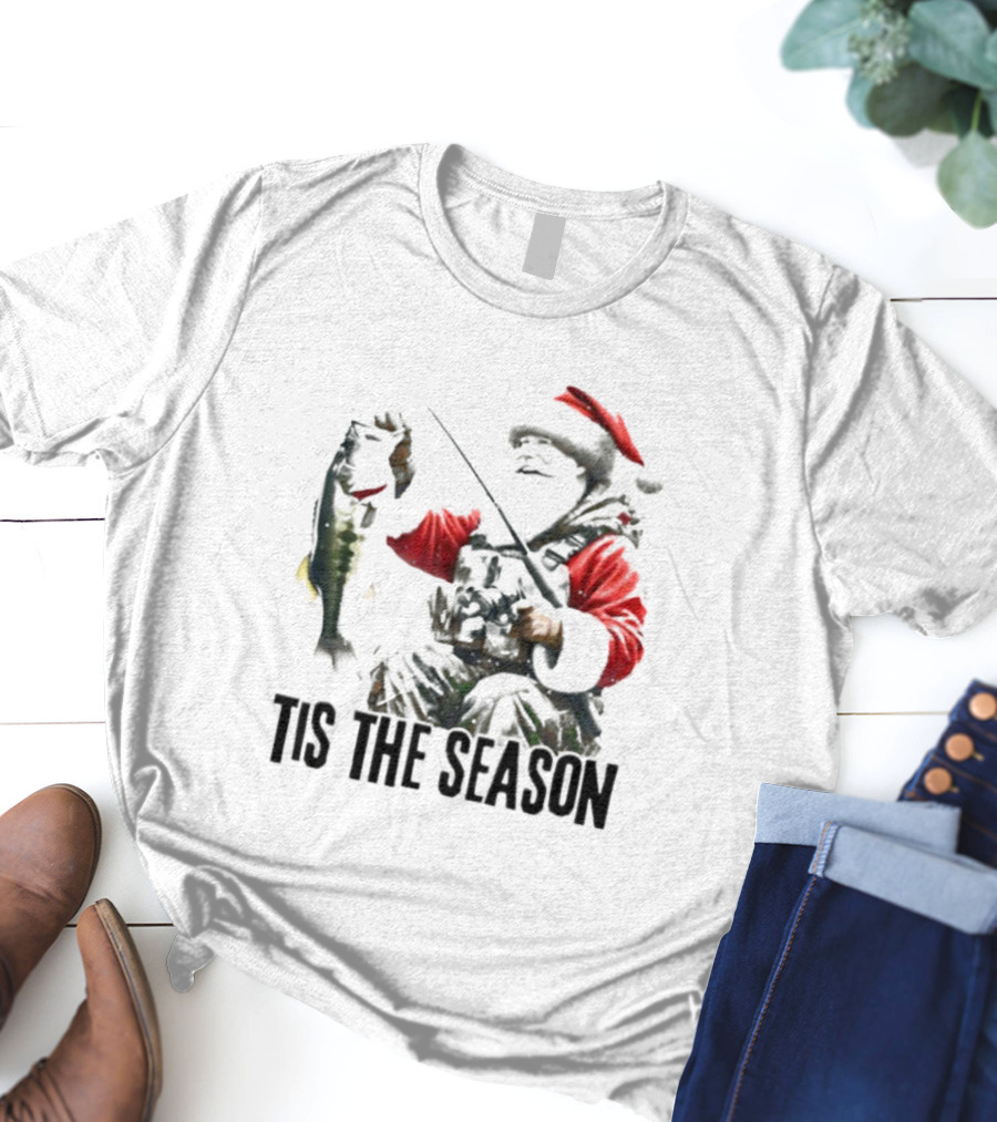 Santa Fishing Tis The Season T-Shirt