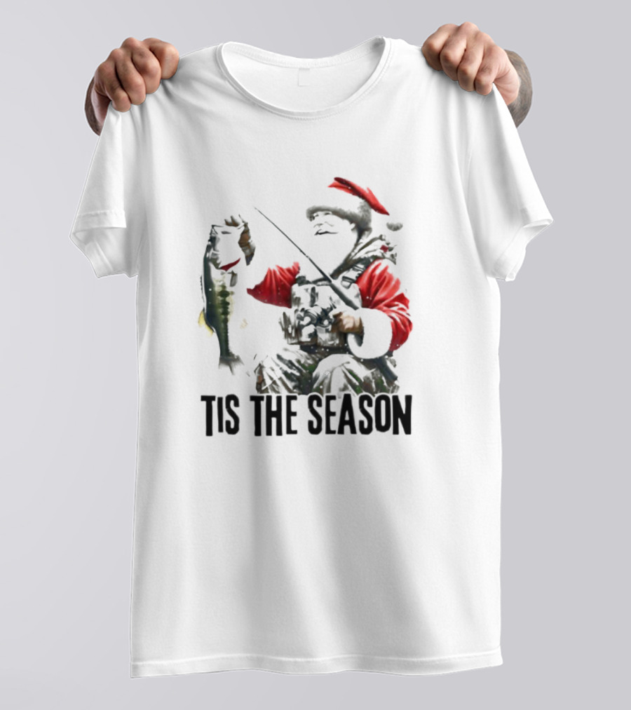 Santa Fishing Tis The Season T-Shirt