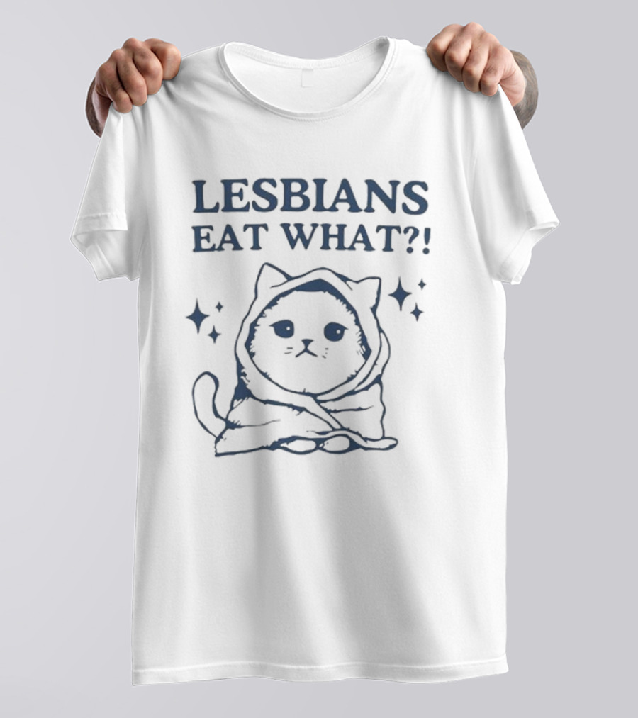 Sapphiccworld Lesbians Eat What Cute Cat Meme T-Shirt