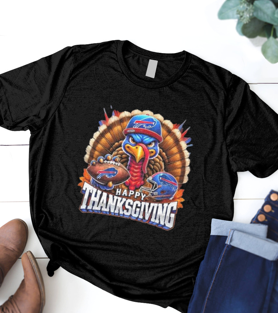 Happy Thanksgiving Buffalo Bills Football Turkey T-Shirt