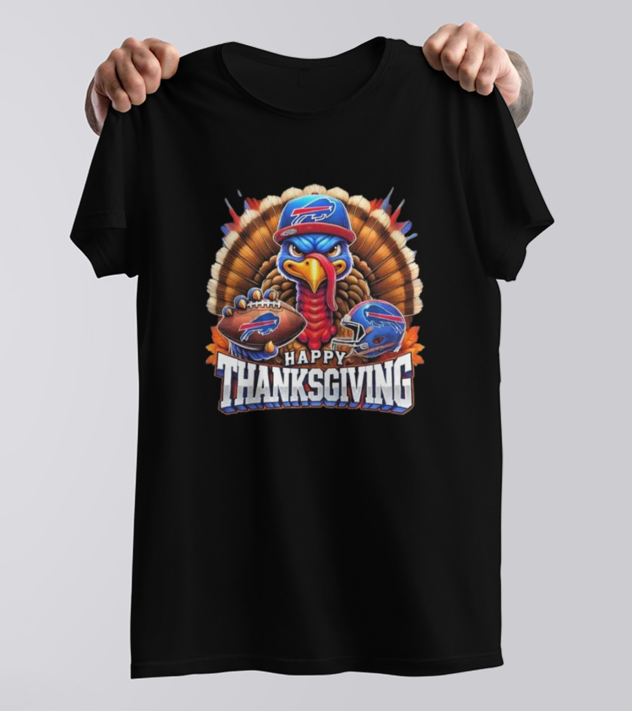 Happy Thanksgiving Buffalo Bills Football Turkey T-Shirt