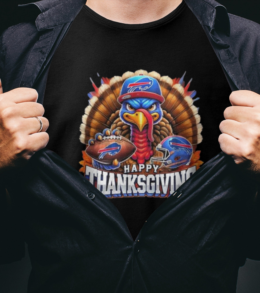 Happy Thanksgiving Buffalo Bills Football Turkey T-Shirt