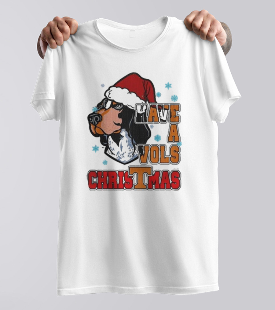 Have A Vols Christmas With Tennessee Volunteers Dog Santa Hat T-Shirt