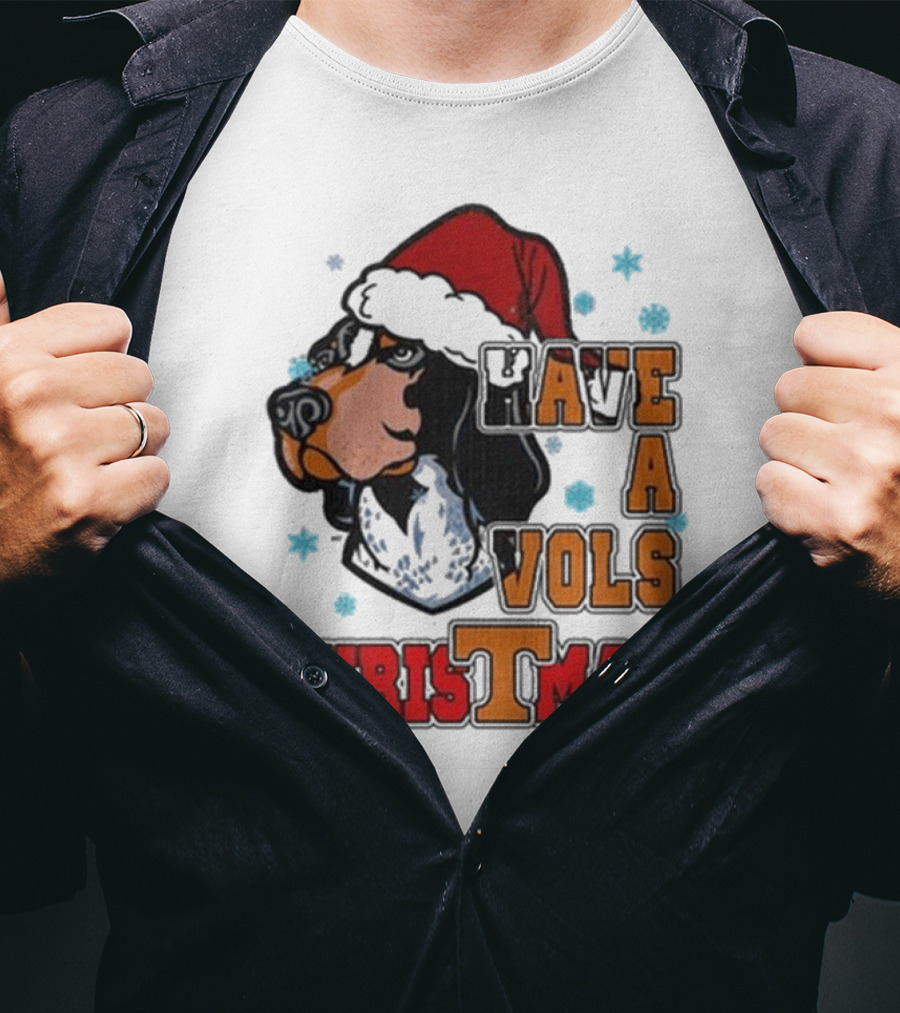 Have A Vols Christmas With Tennessee Volunteers Dog Santa Hat T-Shirt