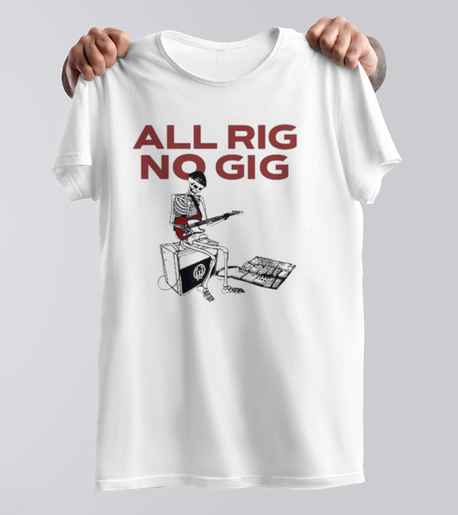 All Rig No Gig Todd Sucherman Skeleton Guitar T-Shirt