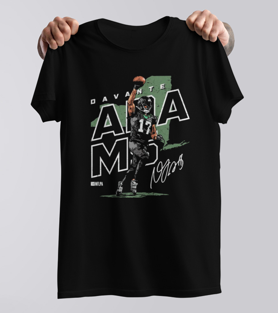 Davante Adams NFLPA New York Jets Map Signature 17 T-Shirt
