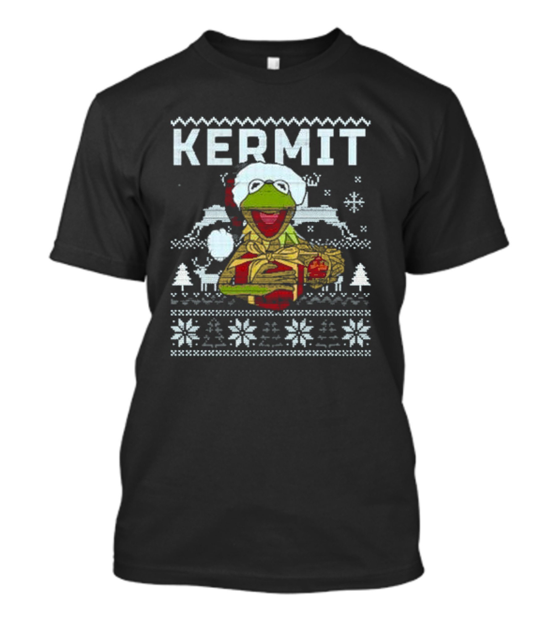 Kermit Christmas Ugly Sweater Muppet Christmas Carol Festive T-Shirt