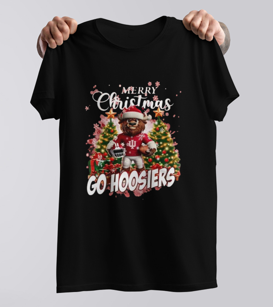 Merry Christmas Go Hoosiers Indiana Hoosiers Mascot T-Shirt